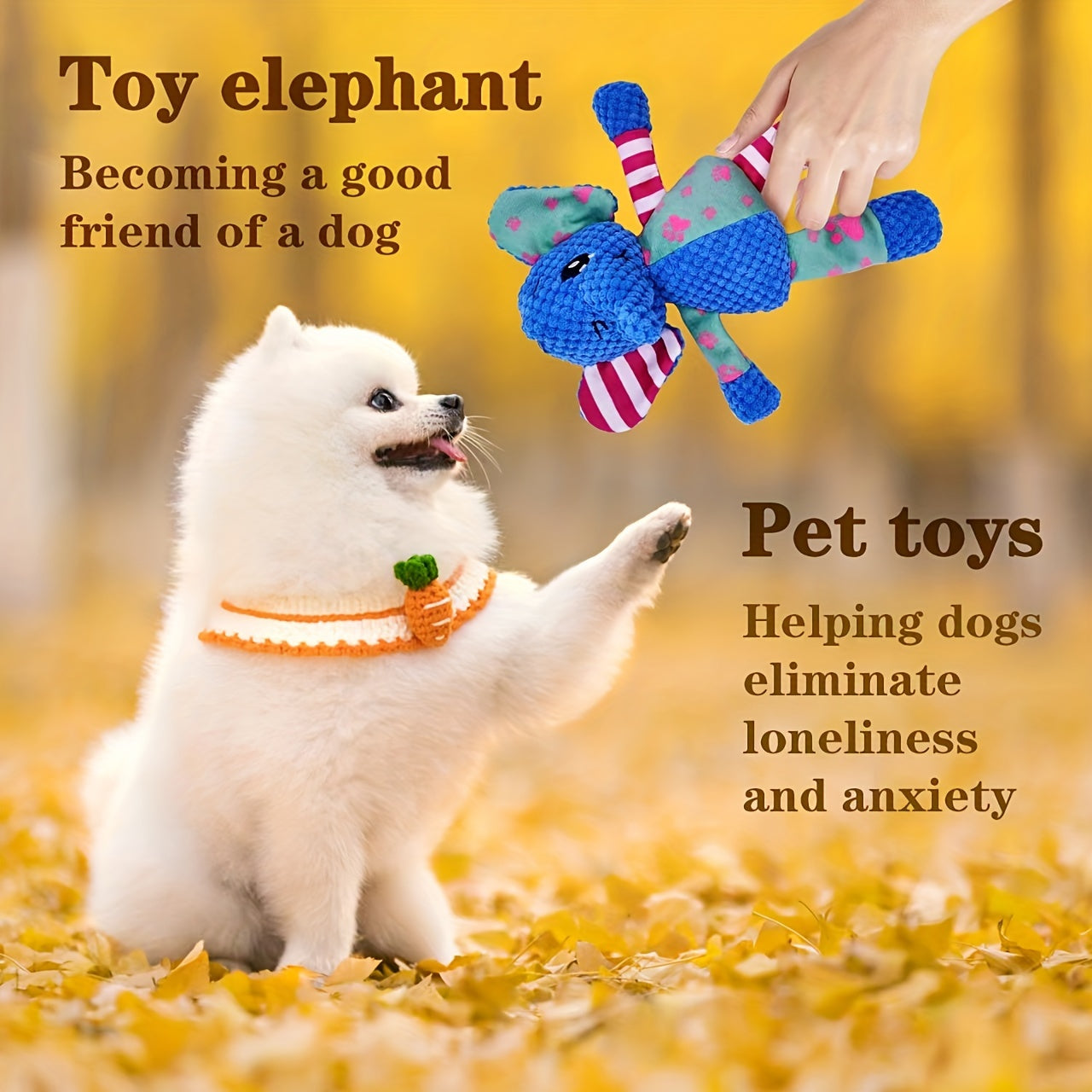 Adorable Plush Elephant Pet Companion - Soft, Bite-Resistant, Teeth-Cleaning, Interactive Dog Toy with Squeaker for All Breed Sizes - Durable, Long-Lasting, and Fun for Puppies and Adult Dogs Alike