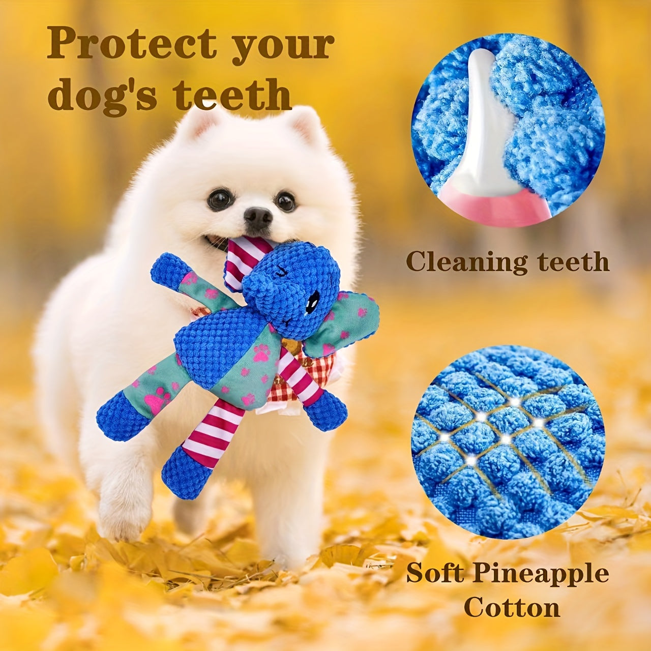 Adorable Plush Elephant Pet Companion - Soft, Bite-Resistant, Teeth-Cleaning, Interactive Dog Toy with Squeaker for All Breed Sizes - Durable, Long-Lasting, and Fun for Puppies and Adult Dogs Alike