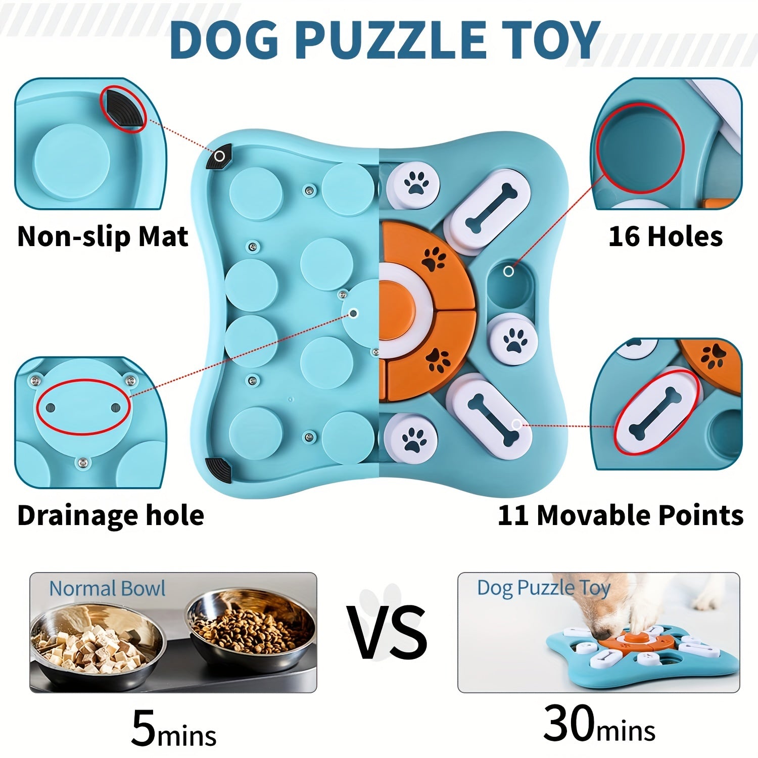 For Large Medium Small Dogs, Interactive Dog Puzzle Toys For IQ Training &amp; Mental Stimulating, Dog Enrichment Toys, Fun Slow Feeder Dog Treat Puzzle