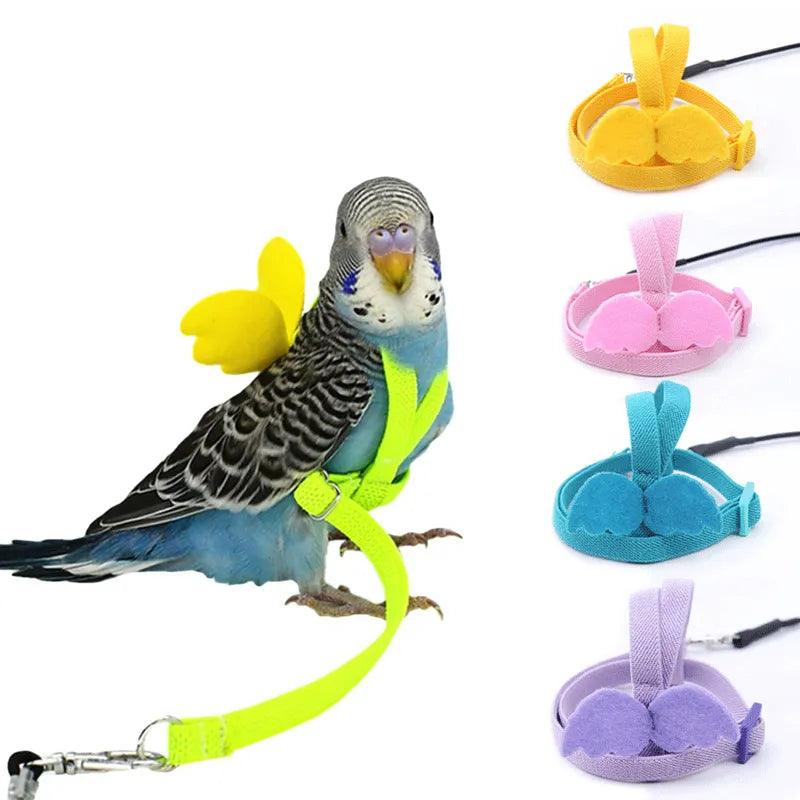 Adjustable Bird Harness Leash Set - Secure and Comfortable for Outdoor Exploration - Paws &amp; Purrfections