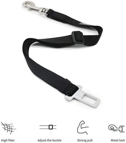 Adjustable Pet Car Seat Belt - Heavy-Duty Stainless Steel for All Pet Sizes - Paws &amp; Purrfections