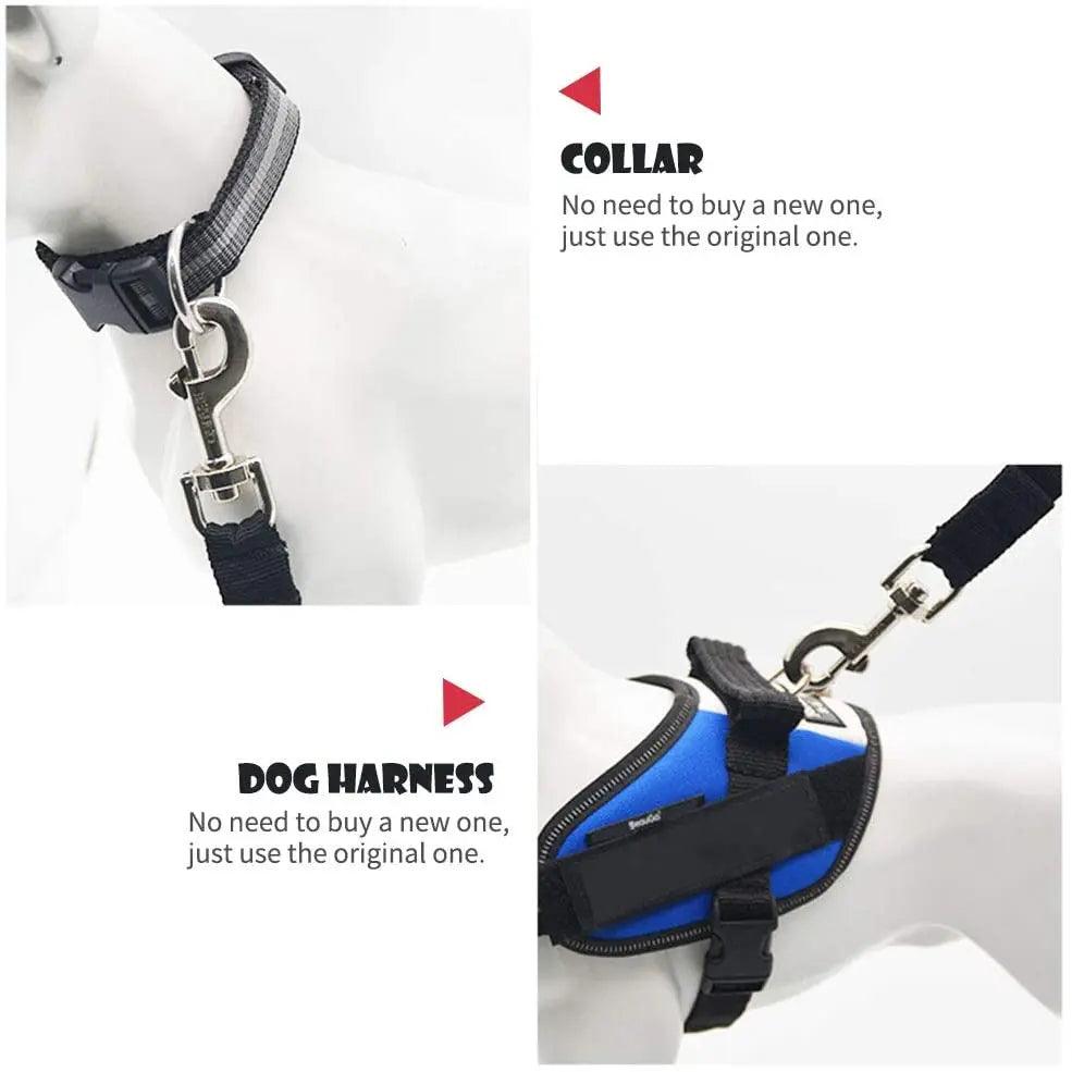 Adjustable Pet Car Seat Belt - Heavy-Duty Stainless Steel for All Pet Sizes - Paws &amp; Purrfections