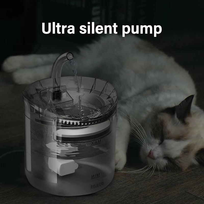 Automatic Cat Water Fountain - 2L Capacity with LCD Display for Pet Hydration - Paws &amp; Purrfections