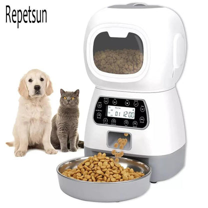 Automatic Feeder for Cats and Dogs - 3.5L Capacity with Scheduled Meals - Paws &amp; Purrfections