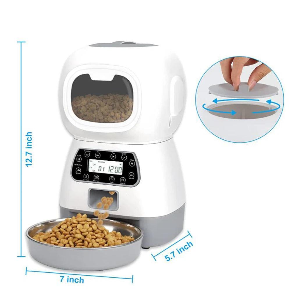 Automatic Feeder for Cats and Dogs - 3.5L Capacity with Scheduled Meals - Paws &amp; Purrfections