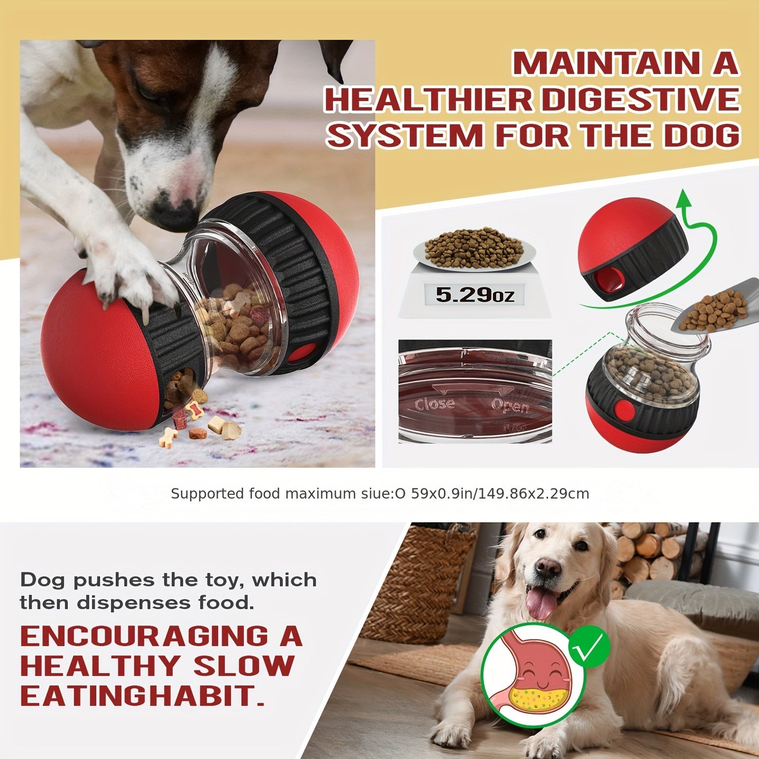 1pc Interactive Ball-Shaped Dog Toy - Balls for Slow Feeding, Hiding Food, and Educational Play - Durable, Fun, and Challenging Pet Accessory