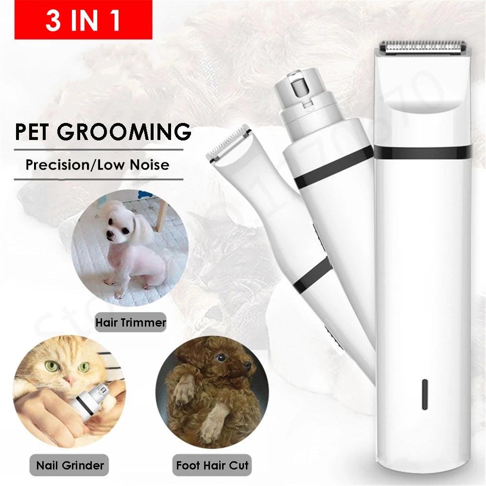 BaoRun 3 IN 1 Pet Grooming Kit - Rechargeable Clippers, Nail Grinder &amp; Hair Trimmer - Paws &amp; Purrfections