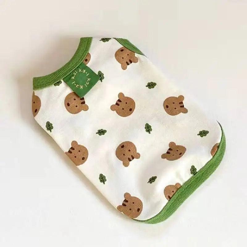 Cartoon Korean Style Dog Clothes - Thin and Light Vest T-shirt for Small Dogs - Paws &amp; Purrfections