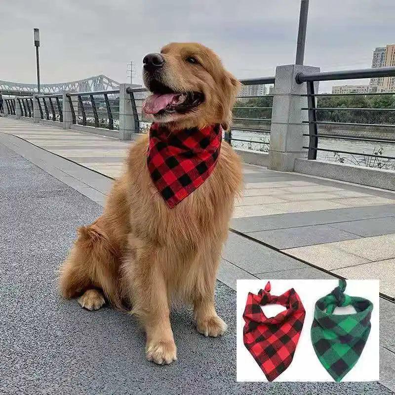 Classic Red Black Plaid Bandana - Paws &amp; Purrfections