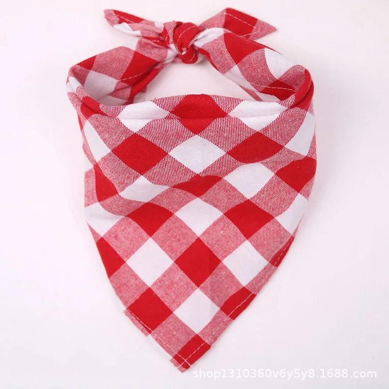 Classic Red Black Plaid Bandana - Paws &amp; Purrfections