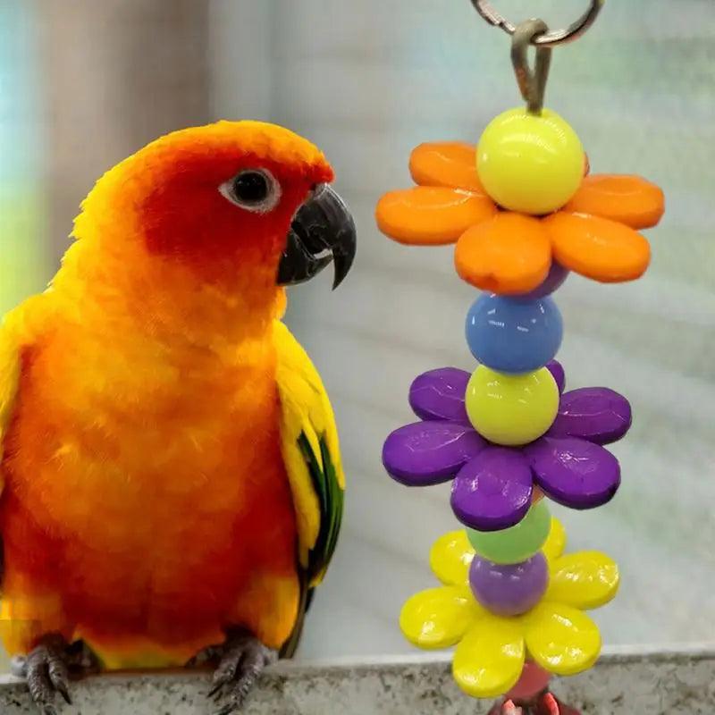 Colorful Acrylic Bird Chewing Toy - Long-Lasting Entertainment - Paws &amp; Purrfections