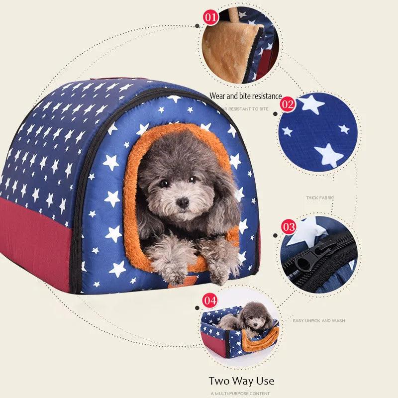 Comfortable Print Foldable Pet Bed - Paws &amp; Purrfections