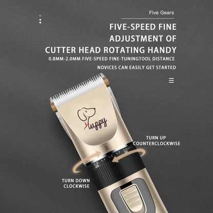 Dog Cat Clipper Hair Clippers Grooming Haircut Pet Shaver Full Set Pets Rechargeable Professional Cutter Shaver Cutting Machine - Paws &amp; Purrfections