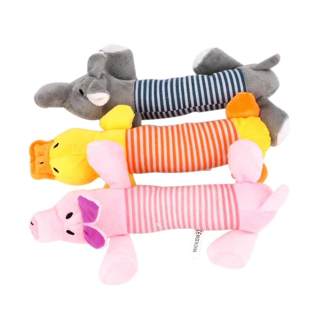 Dog Cat Fleece Toys Elephant Duck Pig Chicken Legs Pet Funny Plush Toys Fit for All Pets Popular Squeak Chew Sound Dolls - Paws &amp; Purrfections