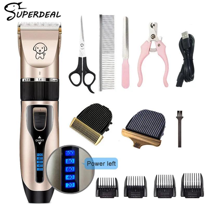 Dog Clipper Dog Hair Clippers Grooming (Pet/Cat/Dog/Rabbit) Haircut Trimmer Shaver Set Pets Cordless Rechargeable Professional - Paws &amp; Purrfections