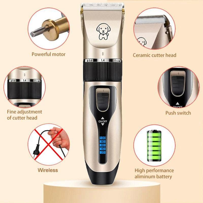 Dog Clipper Dog Hair Clippers Grooming (Pet/Cat/Dog/Rabbit) Haircut Trimmer Shaver Set Pets Cordless Rechargeable Professional - Paws &amp; Purrfections