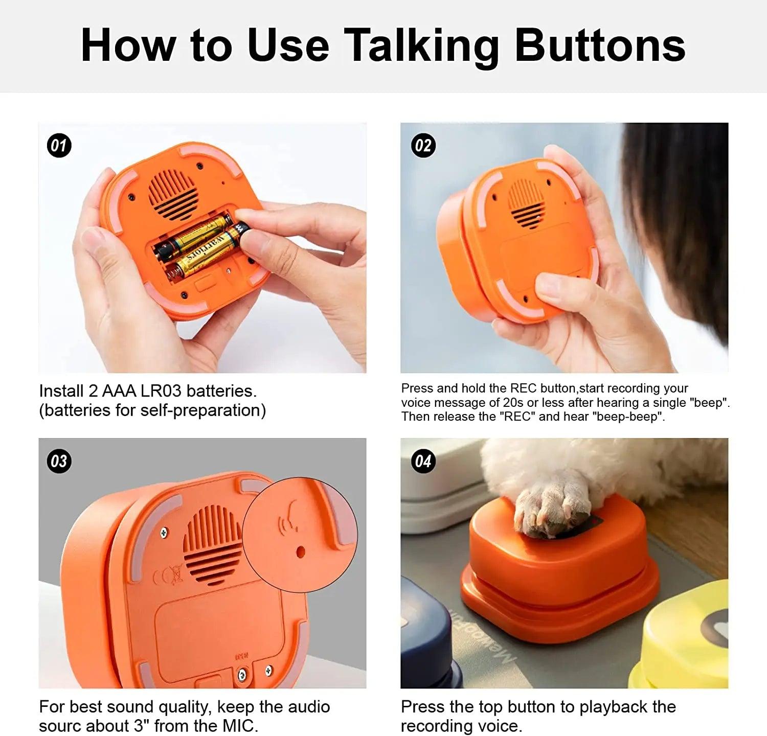 Dog Communication Vocal Training Buttons - Paws &amp; Purrfections