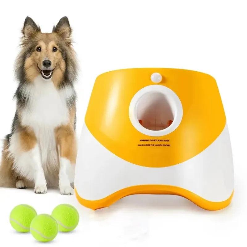 Dog Tennis Launcher Automatic Pet Dogs Chase Toy Mini Tennis Throwing Pinball Machine Fun Interactive Throw Rechargable Catapult - Paws &amp; Purrfections