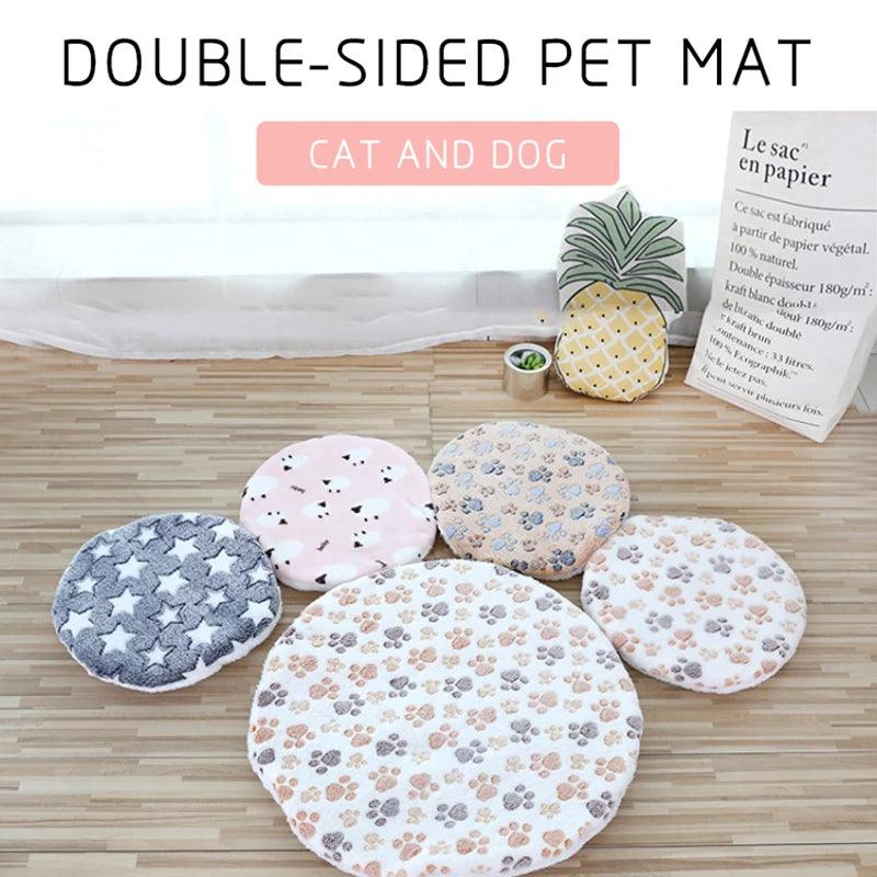 Double-sided Round Dog Bed Mat - Paws &amp; Purrfections