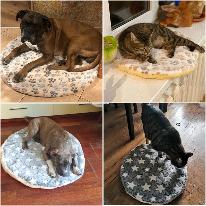 Double-sided Round Dog Bed Mat - Paws &amp; Purrfections