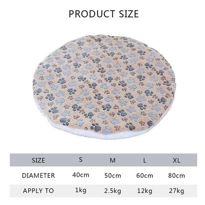 Double-sided Round Dog Bed Mat - Paws &amp; Purrfections