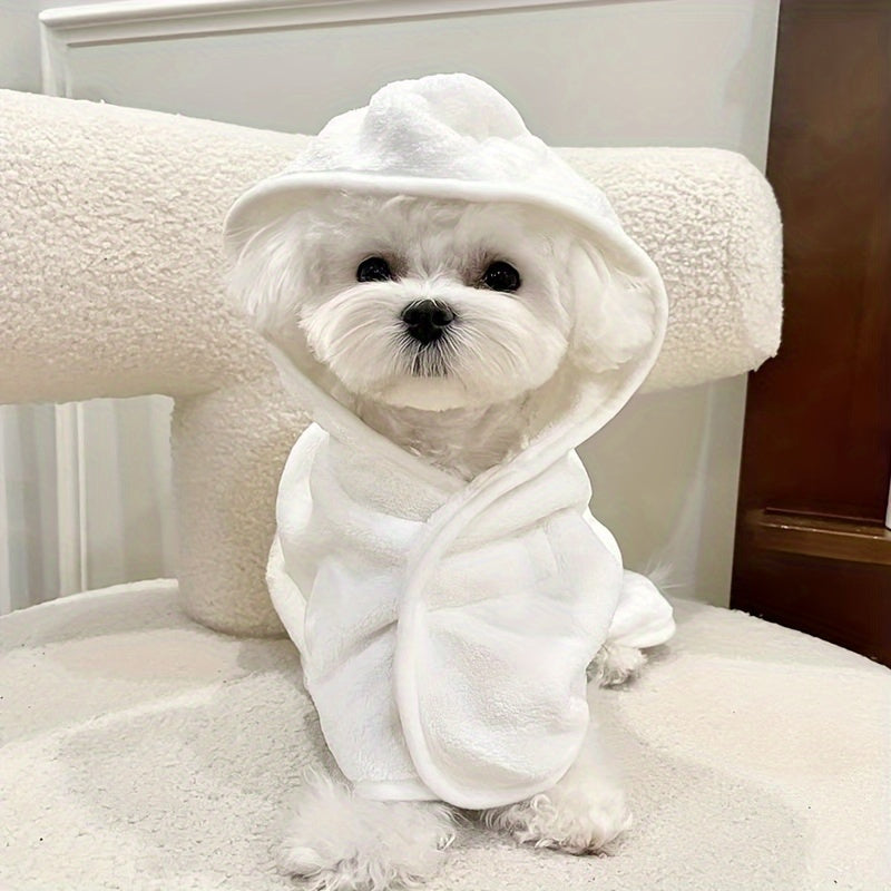 Ultra-Absorbent Microfiber Pet Bathrobe for Small to Medium Dogs &amp; Cats - Quick-Dry, Soft Fleece Bath Towel Wrap with Adjustable Hook-and-loop Fastener Closure - Ideal for All Seasons