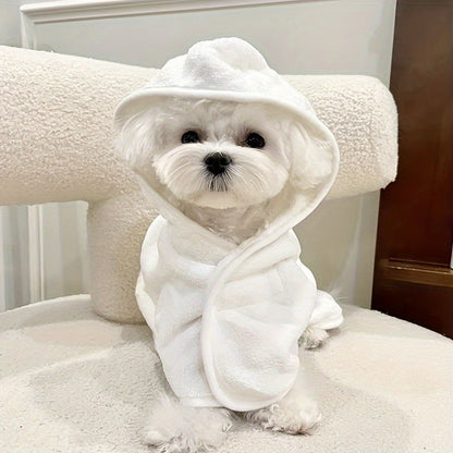 Ultra-Absorbent Microfiber Pet Bathrobe for Small to Medium Dogs &amp; Cats - Quick-Dry, Soft Fleece Bath Towel Wrap with Adjustable Hook-and-loop Fastener Closure - Ideal for All Seasons