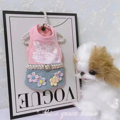 Flower Dress Pet Dog Clothes Fashion Clothing Dogs Super Small Cute Chihuahua Print Summer Pink Mascotas - Paws &amp; Purrfections