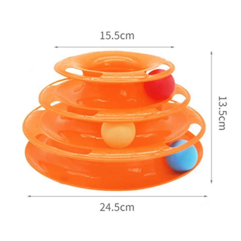 Interactive Tower Cat Toy Turntable Roller Balls Toys for Cats Kitten Teaser Puzzle Track Toy Pets Training Supplies Accessories - Paws &amp; Purrfections