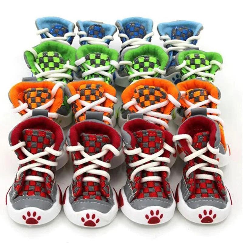 New Design 4pcs/Set Pet Dog Shoes Small Dog Puppy Boots Football Style Cheap Dog Summer Shoes For Small Pets Four Colors - Paws &amp; Purrfections