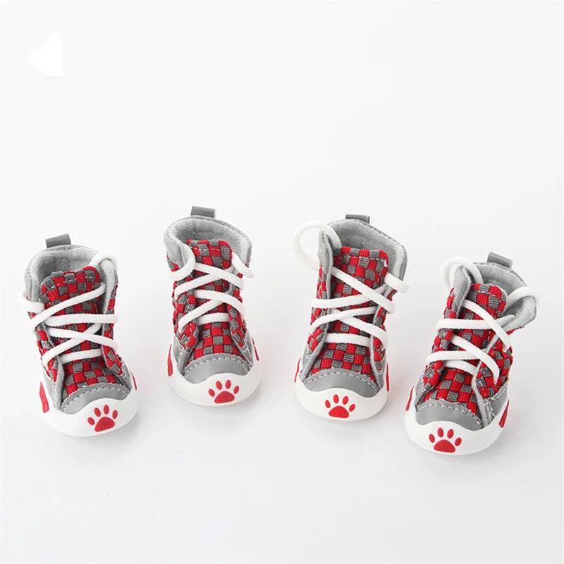 New Design 4pcs/Set Pet Dog Shoes Small Dog Puppy Boots Football Style Cheap Dog Summer Shoes For Small Pets Four Colors - Paws &amp; Purrfections