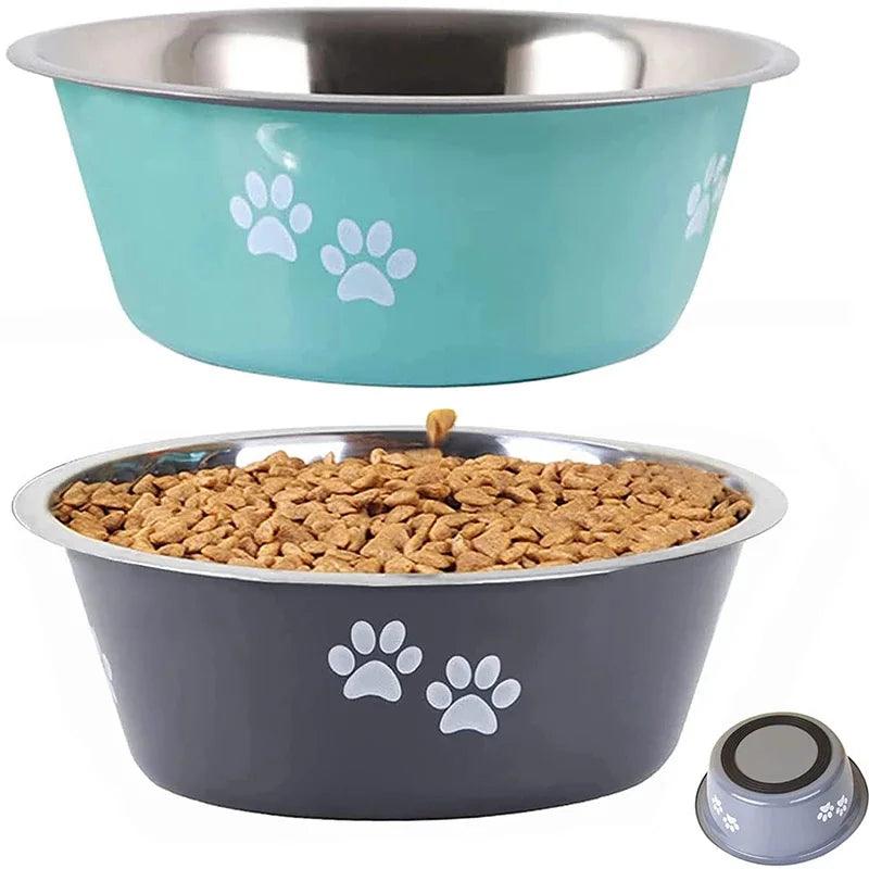 Non-slip Dog Bowls For Small Medium Large Dog Feeder Bowls And Drinkers Stainless Steel Pet Feeders Pets Dogs Accessories - Paws &amp; Purrfections