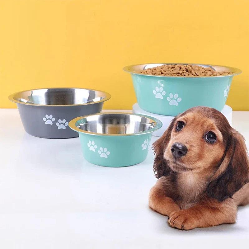 Non-slip Dog Bowls For Small Medium Large Dog Feeder Bowls And Drinkers Stainless Steel Pet Feeders Pets Dogs Accessories - Paws &amp; Purrfections