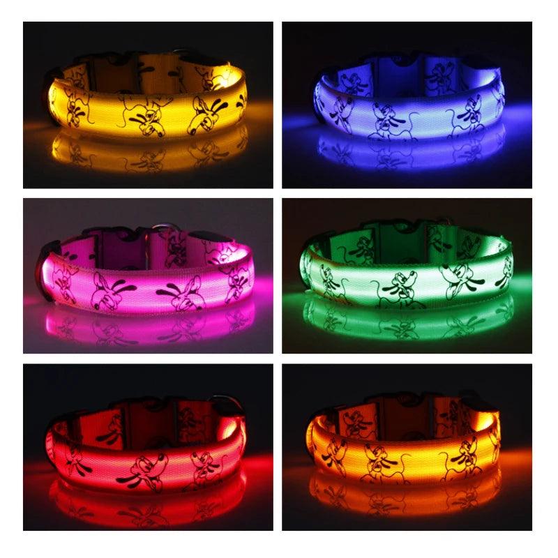 Nylon LED Dog Light Collar Cat Night Safety Flashing Glow Dark Electric Pets Head Chain for Small Middle Chihuahua Pug - Paws &amp; Purrfections