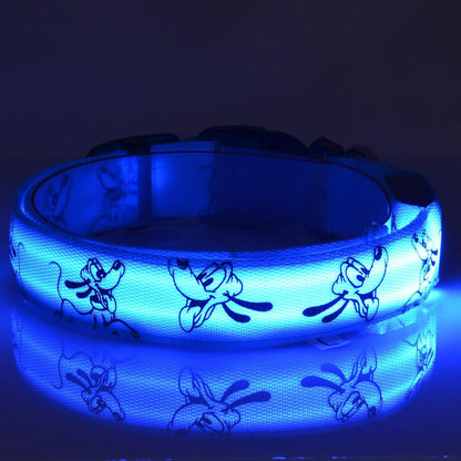 Nylon LED Dog Light Collar Cat Night Safety Flashing Glow Dark Electric Pets Head Chain for Small Middle Chihuahua Pug - Paws &amp; Purrfections