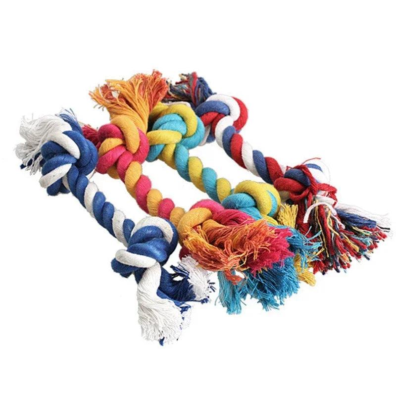 PawPlay Durable Cotton Chew Knot Rope - 15cm. Fun for Puppies &amp; Dogs (Random Colors) - Paws &amp; Purrfections