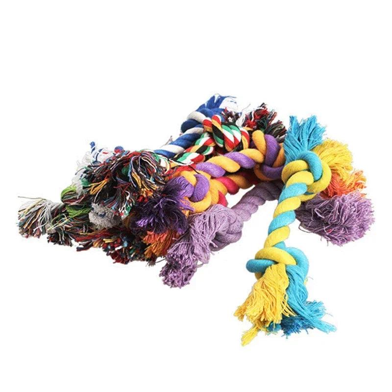 PawPlay Durable Cotton Chew Knot Rope - 15cm. Fun for Puppies &amp; Dogs (Random Colors) - Paws &amp; Purrfections