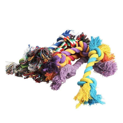 PawPlay Durable Cotton Chew Knot Rope - 15cm. Fun for Puppies &amp; Dogs (Random Colors) - Paws &amp; Purrfections