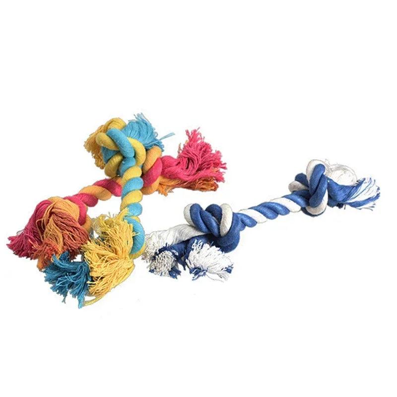 PawPlay Durable Cotton Chew Knot Rope - 15cm. Fun for Puppies &amp; Dogs (Random Colors) - Paws &amp; Purrfections