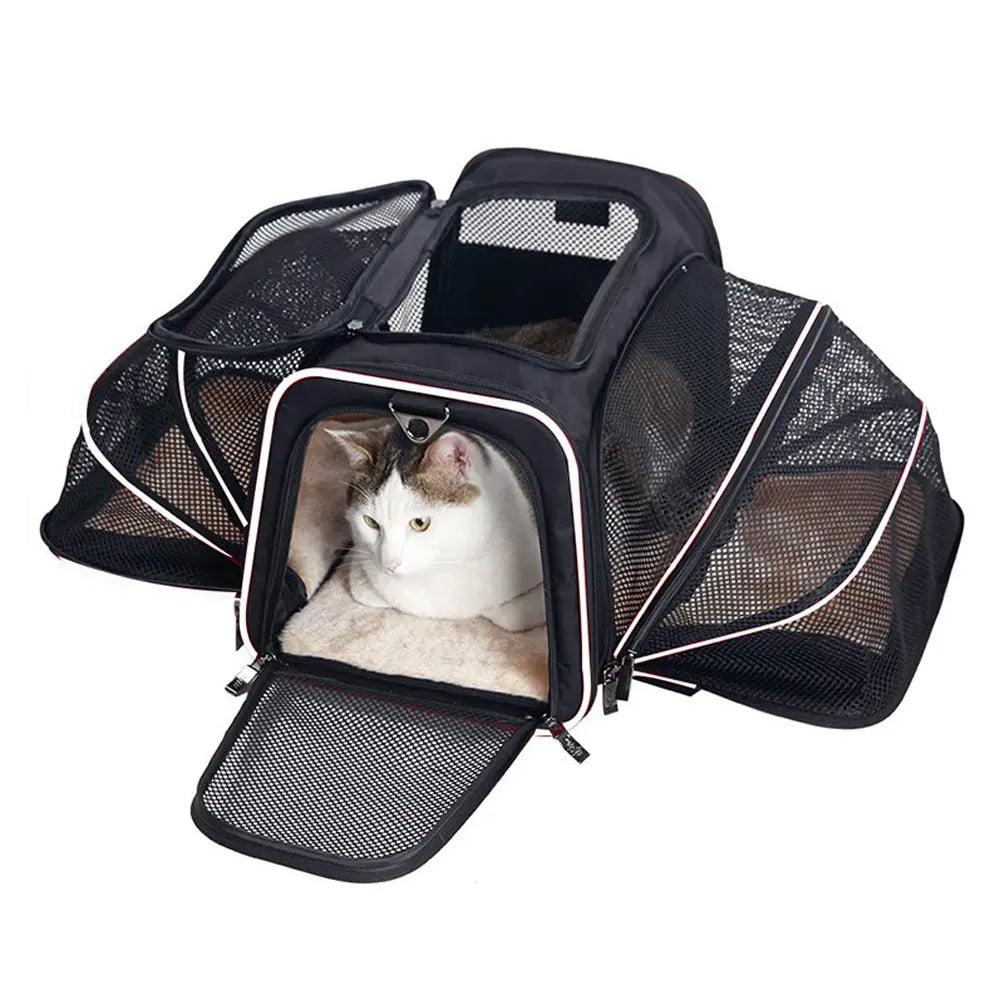 Pet Carriers Bag Portable Breathable Foldable Bag Cat Dog Carrier Bags Outgoing Outdoor Travel Pets Cats Handbag Safety Zippers - Paws &amp; Purrfections