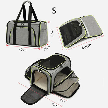 Pet Carriers Bag Portable Breathable Foldable Bag Cat Dog Carrier Bags Outgoing Outdoor Travel Pets Cats Handbag Safety Zippers - Paws &amp; Purrfections