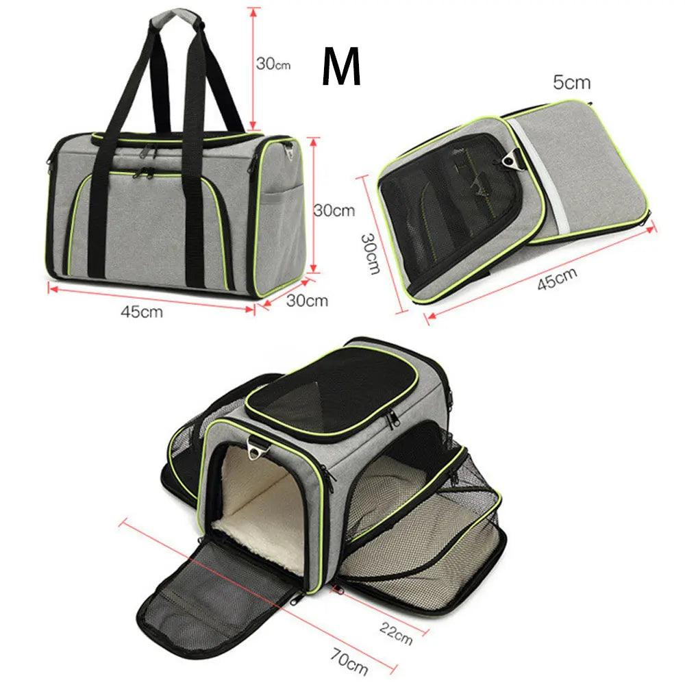 Pet Carriers Bag Portable Breathable Foldable Bag Cat Dog Carrier Bags Outgoing Outdoor Travel Pets Cats Handbag Safety Zippers - Paws &amp; Purrfections