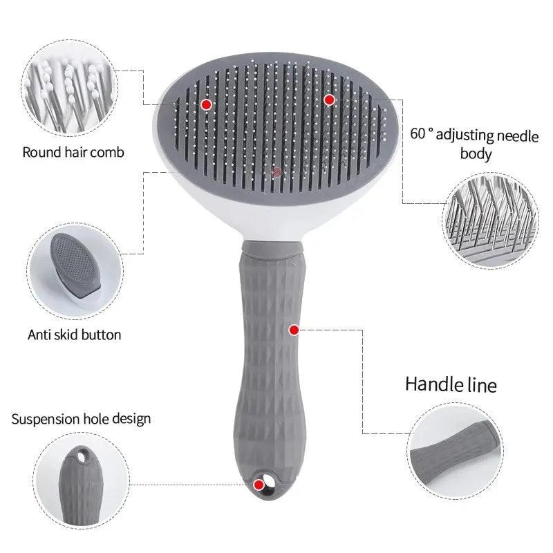 Pet Dog Brush Cat Comb Self Cleaning Pet Hair Remover Brush For Dogs Cats Grooming Tools Pets Dematting Comb Dogs Accessories - Paws &amp; Purrfections