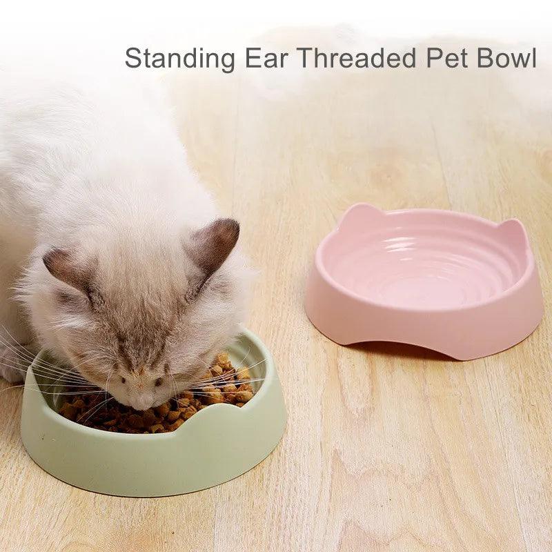 Pet Dog Cat Food Bowl Cat Water Feeding Bowl Durable Plastic Standing Ear Threaded Pet Bowl Feeder Pets Dogs Cats Accessories - Paws &amp; Purrfections