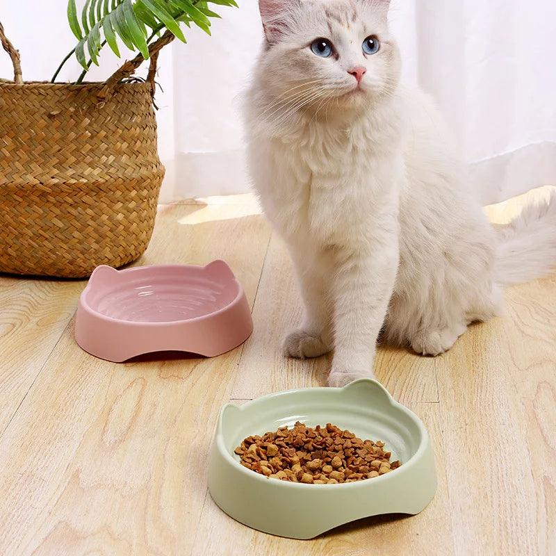 Pet Dog Cat Food Bowl Cat Water Feeding Bowl Durable Plastic Standing Ear Threaded Pet Bowl Feeder Pets Dogs Cats Accessories - Paws &amp; Purrfections