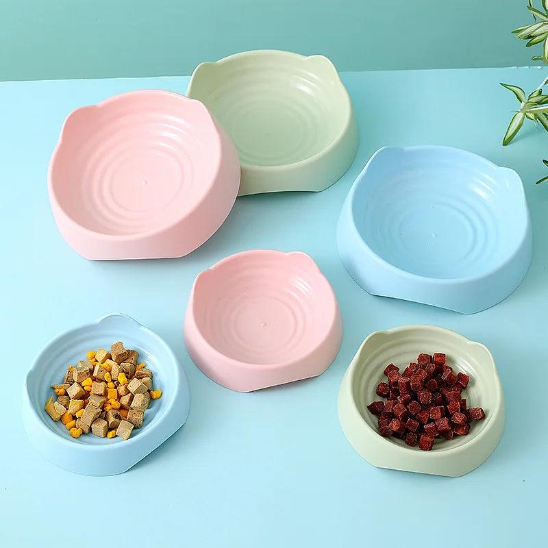 Pet Dog Cat Food Bowl Cat Water Feeding Bowl Durable Plastic Standing Ear Threaded Pet Bowl Feeder Pets Dogs Cats Accessories - Paws &amp; Purrfections