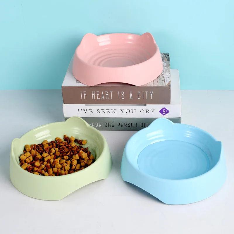 Pet Dog Cat Food Bowl Cat Water Feeding Bowl Durable Plastic Standing Ear Threaded Pet Bowl Feeder Pets Dogs Cats Accessories - Paws &amp; Purrfections