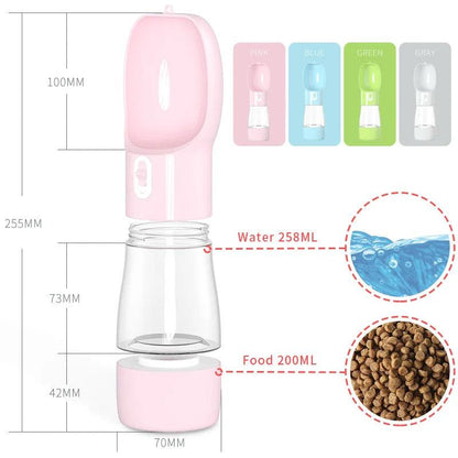 Pet Dog Water Bottle Feeder Bowl Portable Water Food Bottle Pets Outdoor Travel Drinking Dog Bowls Water Bowl for Dogs - Paws &amp; Purrfections