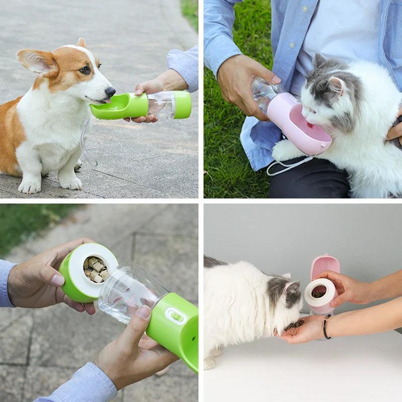 Pet Dog Water Bottle Feeder Bowl Portable Water Food Bottle Pets Outdoor Travel Drinking Dog Bowls Water Bowl for Dogs - Paws &amp; Purrfections