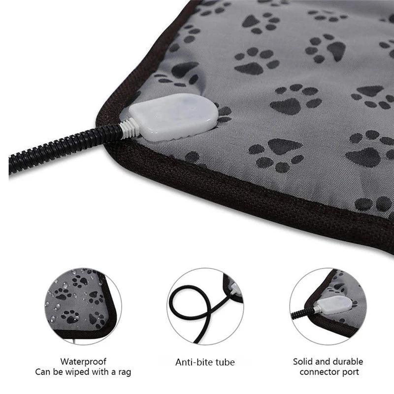 Pet Electric Blanket Winter Warming Pad Cat Dog Heated Nest Waterproof Warmer Power-Off Protection Bite-Resistant Mat Bed - Paws &amp; Purrfections